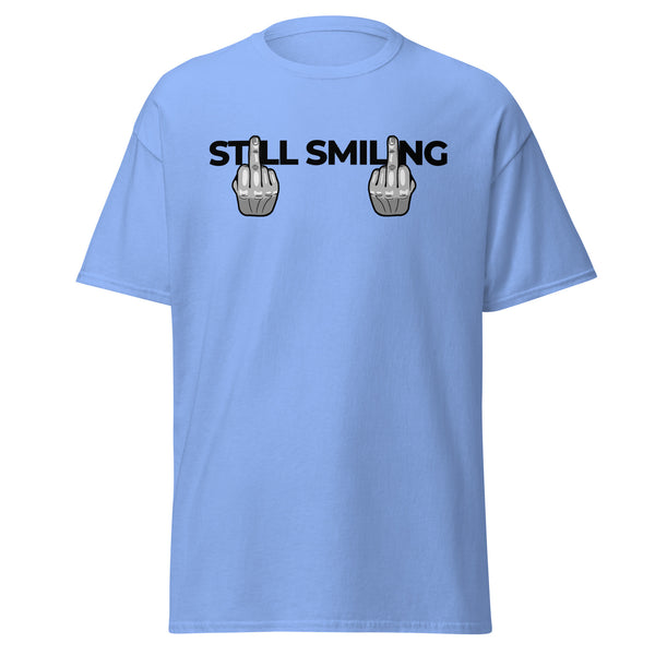T-Shirt Classic - Still Smiling black Carolina Blue ein Produkt von SCHIETKRAM