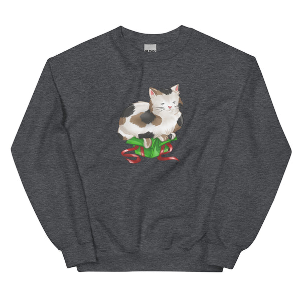 Sweatshirt - Weihnachts-Katze Geschenk by Wanderkraehe Dark Heather ein Produkt von SCHIETKRAM