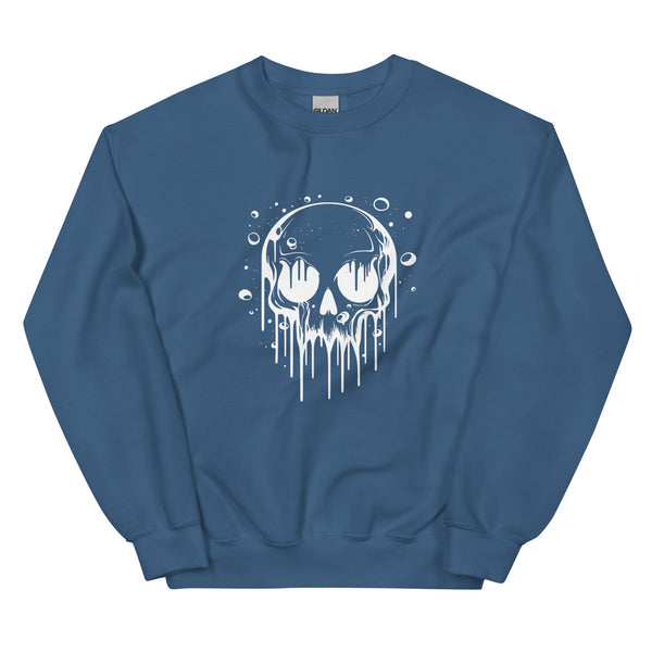 Sweatshirt - Melting Skull white Indigo Blue ein Produkt von SCHIETKRAM