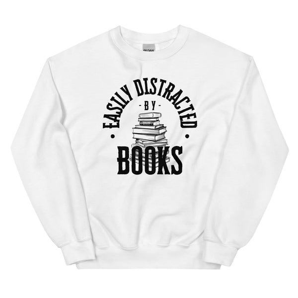 Sweatshirt - Easily distracted by Books black White ein Produkt von SCHIETKRAM