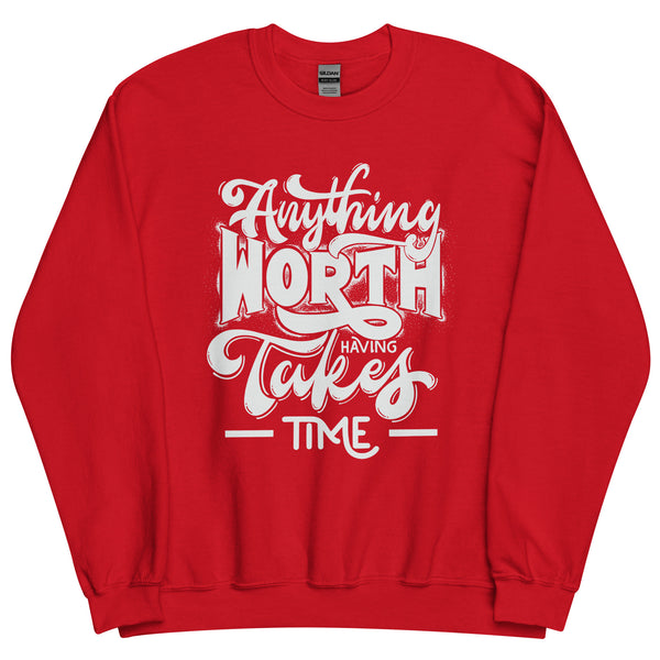 Sweatshirt - Anything Worth Having white Red ein Produkt von SCHIETKRAM