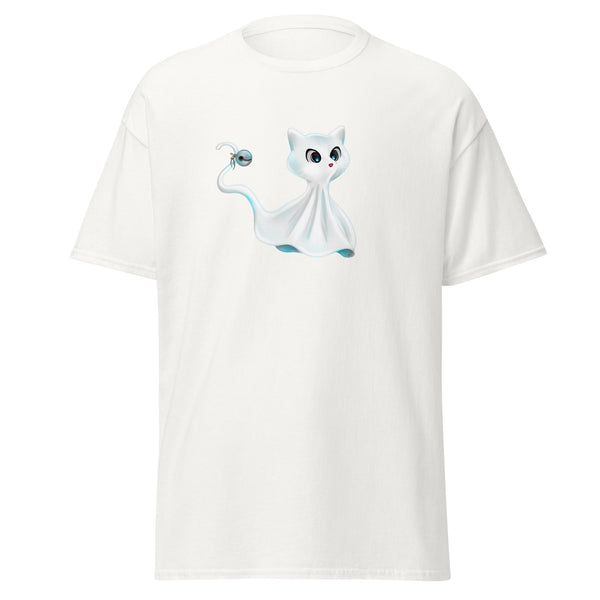 T-Shirt Classic - Ghost Cat by Wanderkraehe White ein Produkt von SCHIETKRAM