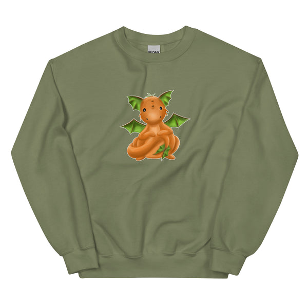 Sweatshirt - Kürben-Drache by Wanderkraehe Military Green ein Produkt von SCHIETKRAM