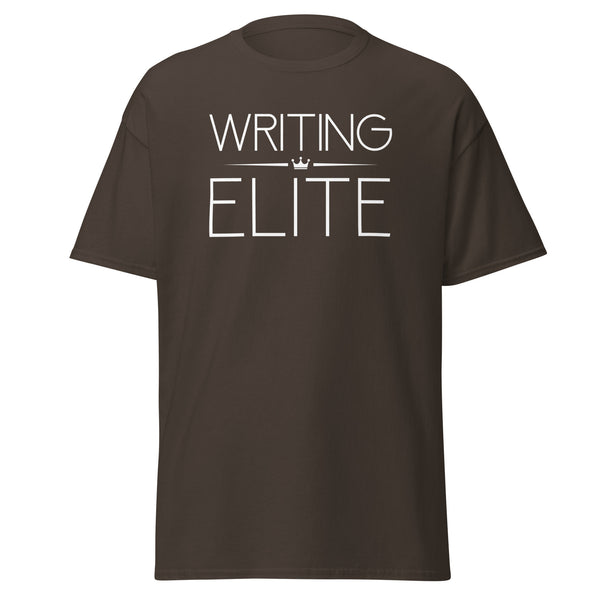 T-Shirt Classic - Writing Elite white Dark Chocolate ein Produkt von SCHIETKRAM