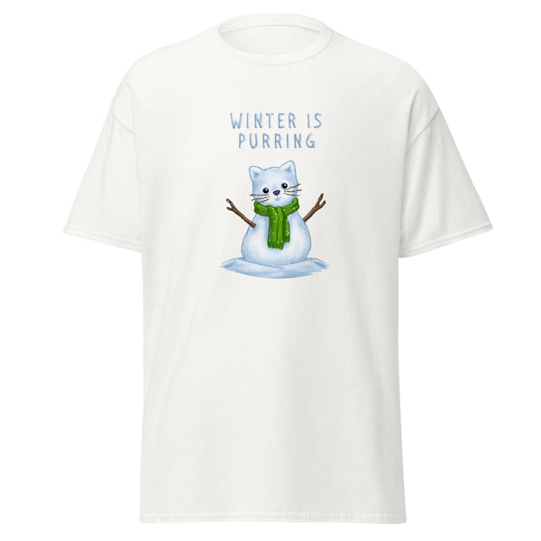 T-Shirt Classic - Weihnachts-Katze Schnee by Wanderkraehe White ein Produkt von SCHIETKRAM