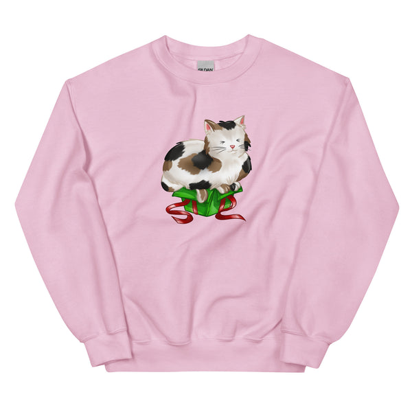 Sweatshirt - Weihnachts-Katze Geschenk by Wanderkraehe Light Pink ein Produkt von SCHIETKRAM