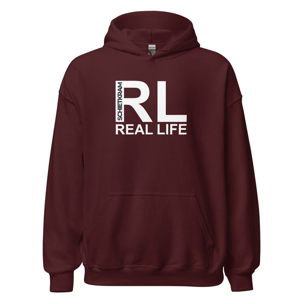 Hoodie Classic - Real Life white Maroon ein Produkt von SCHIETKRAM