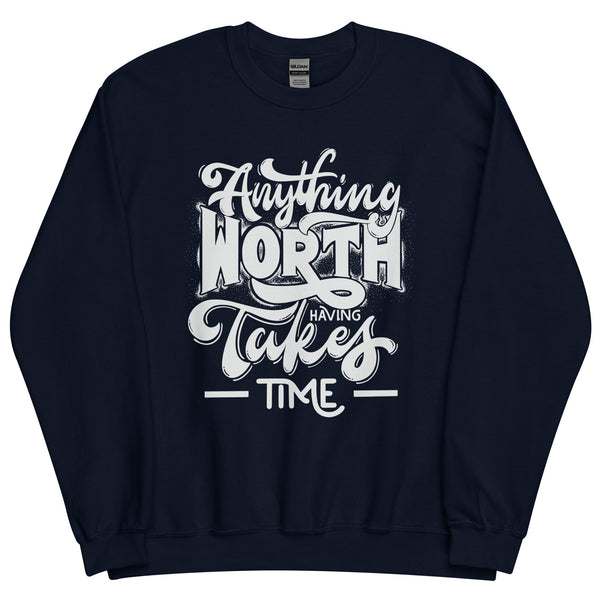 Sweatshirt - Anything Worth Having white Navy ein Produkt von SCHIETKRAM