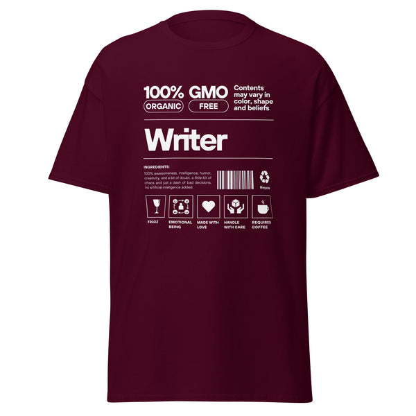 T-Shirt Classic - Writer white Maroon ein Produkt von SCHIETKRAM