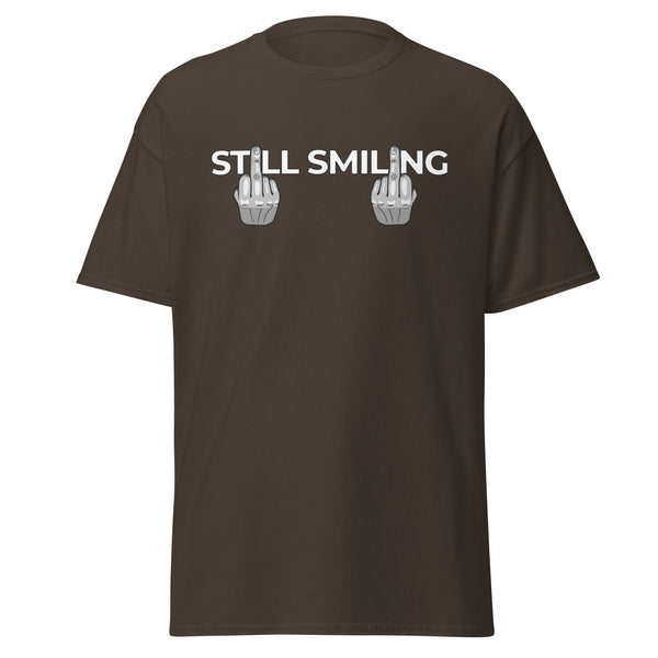 T-Shirt Classic - Still Smiling white Dark Chocolate ein Produkt von SCHIETKRAM