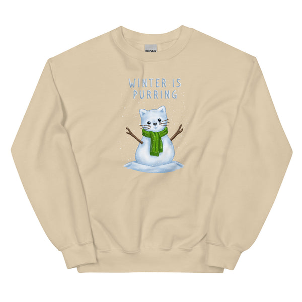 Sweatshirt - Weihnachts-Katze Schnee by Wanderkraehe Sand ein Produkt von SCHIETKRAM