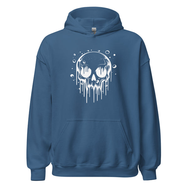 Hoodie Classic - Melting Skull white Indigo Blue ein Produkt von SCHIETKRAM