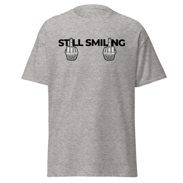 T-Shirt Classic - Still Smiling black Sport Grey ein Produkt von SCHIETKRAM