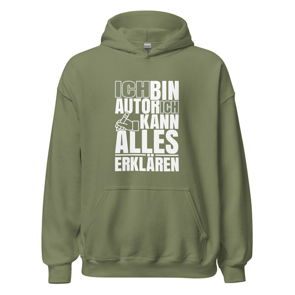 Hoodie Classic - Ich kann alles erklären white Military Green ein Produkt von SCHIETKRAM