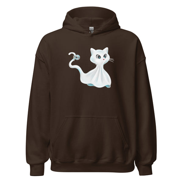 Hoodie Classic - Ghost Cat by Wanderkraehe Dark Chocolate ein Produkt von SCHIETKRAM
