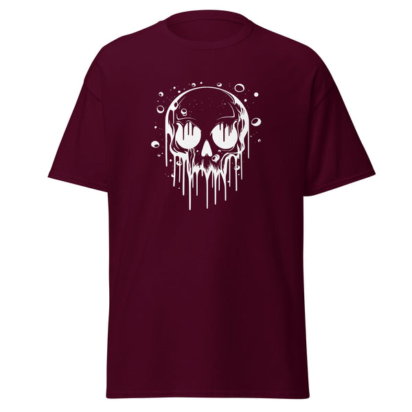 T-Shirt Classic - Melting Skull white Maroon ein Produkt von SCHIETKRAM