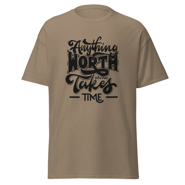T-Shirt Classic - Anything worth having black Brown Savana ein Produkt von SCHIETKRAM