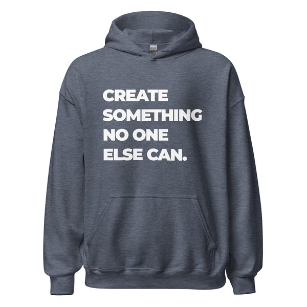 Hoodie Classic - Create somthing no one else can white Heather Sport Dark Navy ein Produkt von SCHIETKRAM