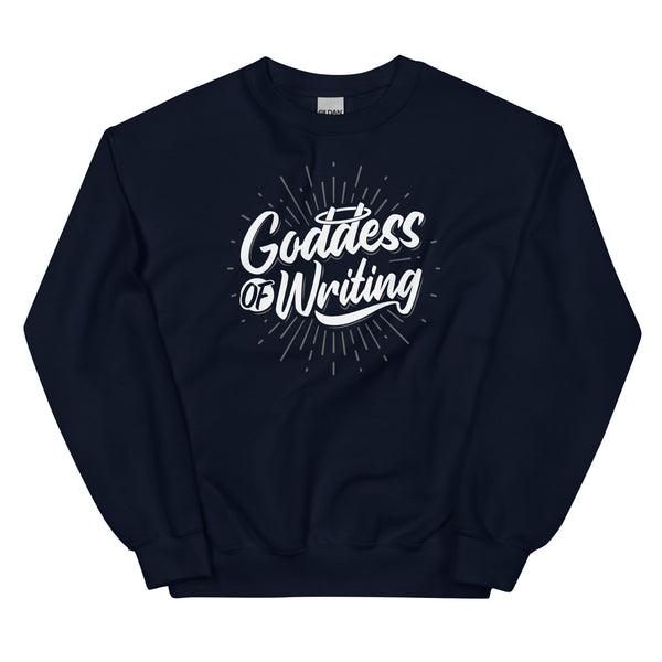 Sweatshirt - Goddess of Writing white Navy ein Produkt von SCHIETKRAM