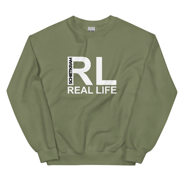 Sweatshirt - Real Life white Military Green ein Produkt von SCHIETKRAM