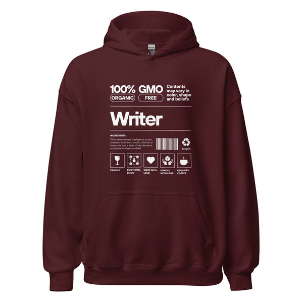 Hoodie Classic - Writer white Maroon ein Produkt von SCHIETKRAM
