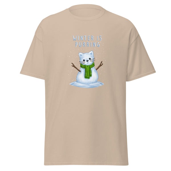 T-Shirt Classic - Weihnachts-Katze Schnee by Wanderkraehe Sand ein Produkt von SCHIETKRAM