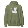 Hoodie Classic - Ghost Cat by Wanderkraehe Military Green ein Produkt von SCHIETKRAM