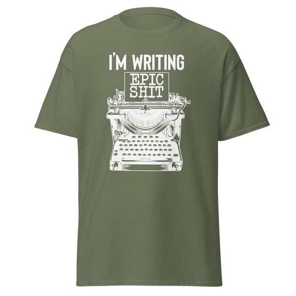 T-Shirt Classic - Writing Epic Shit white Military Green ein Produkt von SCHIETKRAM