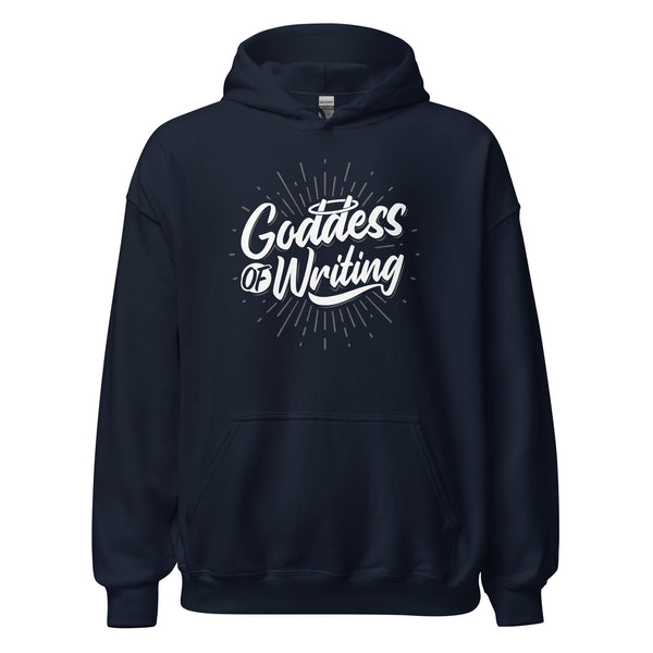 Hoodie Classic - Goddess of Writing white Navy ein Produkt von SCHIETKRAM