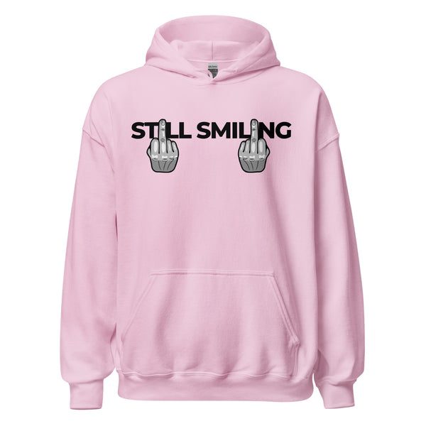 Hoodie Classic - Still Smiling black Light Pink ein Produkt von SCHIETKRAM