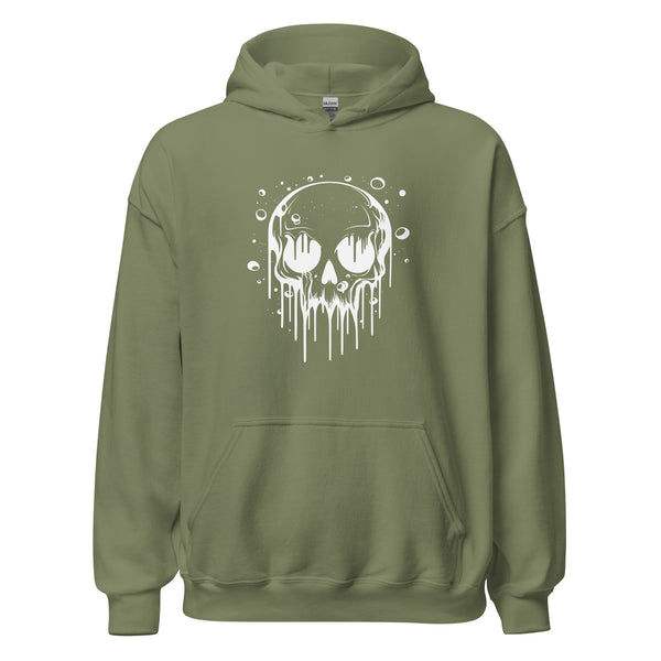 Hoodie Classic - Melting Skull white Military Green ein Produkt von SCHIETKRAM