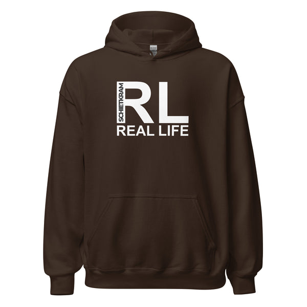Hoodie Classic - Real Life white Dark Chocolate ein Produkt von SCHIETKRAM