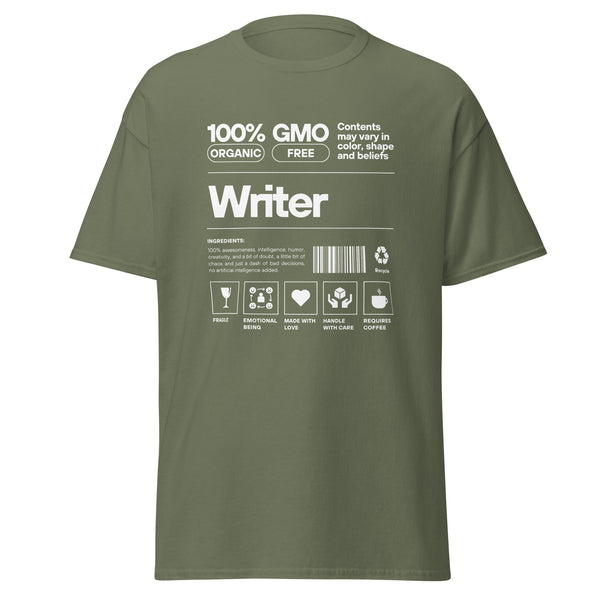 T-Shirt Classic - Writer white Military Green ein Produkt von SCHIETKRAM