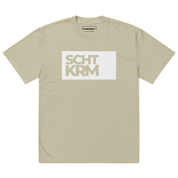 Oversized faded T-shirt - SCHTKRM white Faded Eucalyptus ein Produkt von SCHIETKRAM