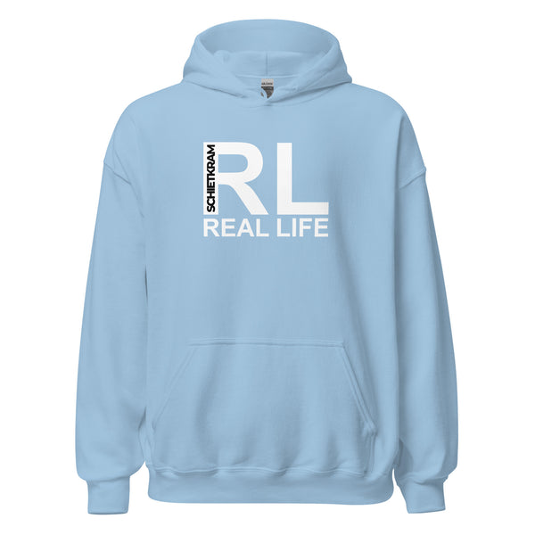 Hoodie Classic - Real Life white Light Blue ein Produkt von SCHIETKRAM