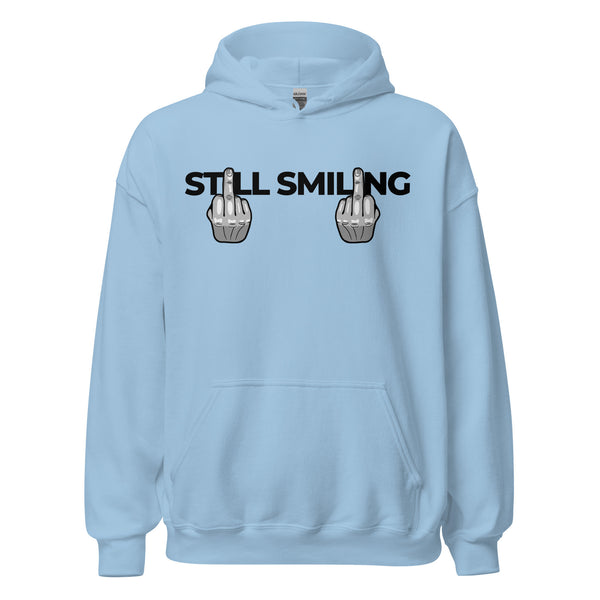 Hoodie Classic - Still Smiling black Light Blue ein Produkt von SCHIETKRAM