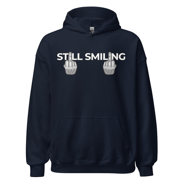 Hoodie Classic - Still Smiling white Navy ein Produkt von SCHIETKRAM