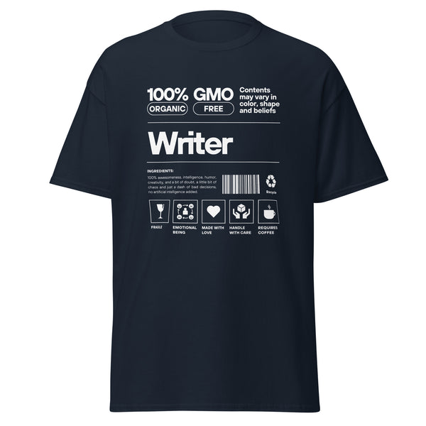 T-Shirt Classic - Writer white Navy ein Produkt von SCHIETKRAM