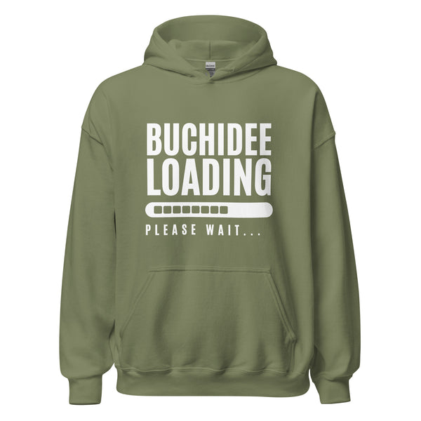Hoodie Classic - Buchidee Loading white Military Green ein Produkt von SCHIETKRAM