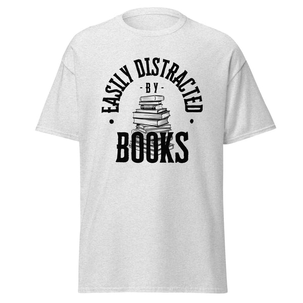 T-Shirt Classic - Easily Distracted by Books black Ash ein Produkt von SCHIETKRAM