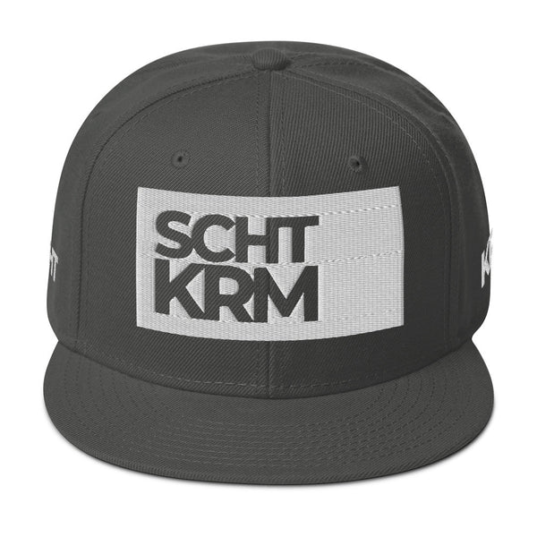 Snapback Hat - SCHTKRM 3D white Charcoal gray ein Produkt von SCHIETKRAM