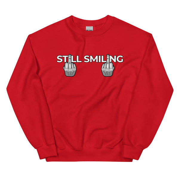 Sweatshirt - Still Smiling white Red ein Produkt von SCHIETKRAM