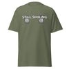 T-Shirt Classic - Still Smiling white Military Green ein Produkt von SCHIETKRAM