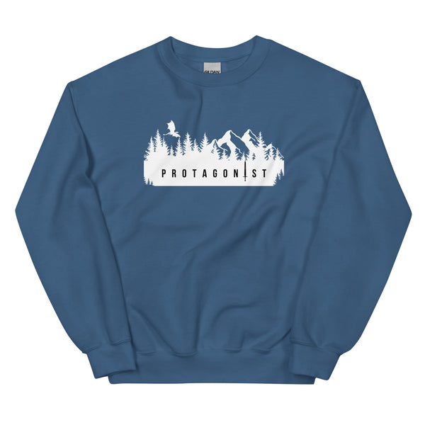 Sweatshirt - Protagonist white Indigo Blue ein Produkt von SCHIETKRAM