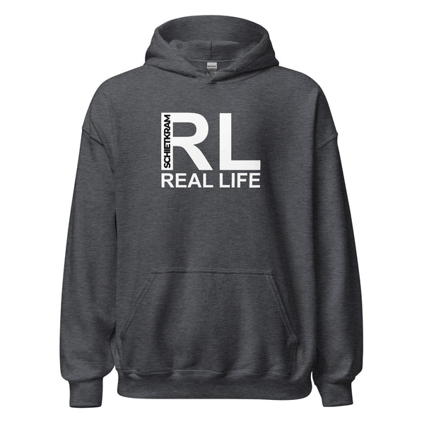 Hoodie Classic - Real Life white Dark Heather ein Produkt von SCHIETKRAM