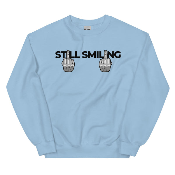 Sweatshirt - Still Smiling black Light Blue ein Produkt von SCHIETKRAM