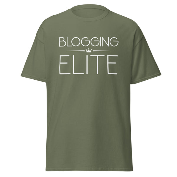 T-Shirt Classic - Blogging Elite white Military Green ein Produkt von SCHIETKRAM
