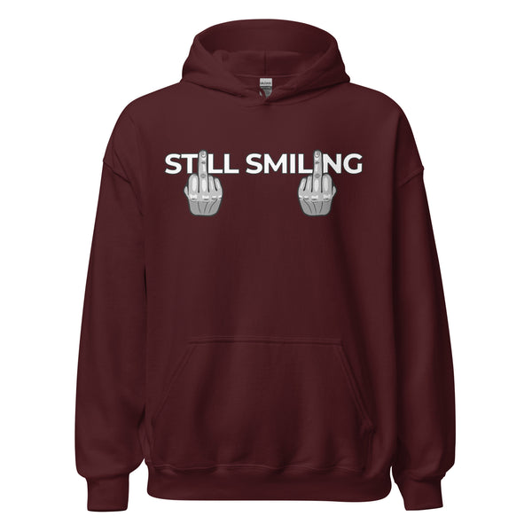 Hoodie Classic - Still Smiling white Maroon ein Produkt von SCHIETKRAM