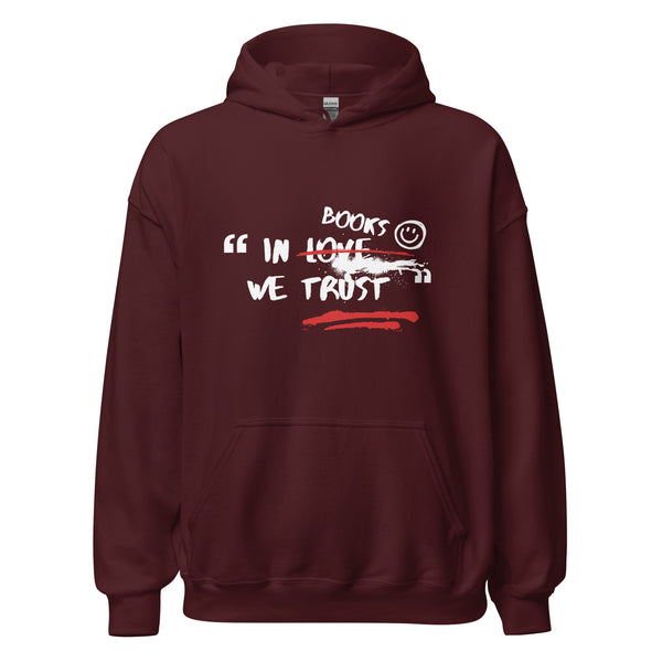 Hoodie Classic - In Books we trust Maroon ein Produkt von SCHIETKRAM