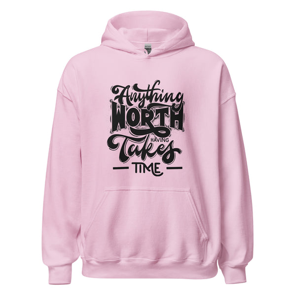 Hoodie Classic - Anything worth having black Light Pink ein Produkt von SCHIETKRAM